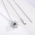 wholesale 925 Sterling Silver Green Jade Snowflake Pendant Necklace for Women - I Love You to the Moon and Back-0-2
