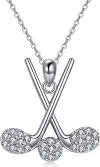 wholesale 925 Sterling Silver Musical Note Sporty Pendant Necklace for Women Girls-Golf Necklace