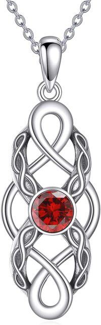 wholesale 925 Sterling Silver Celtic Knot Birthstone Pendant Necklace-January