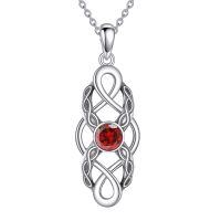 wholesale 925 Sterling Silver Celtic Knot Birthstone Pendant Necklace-January
