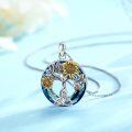 wholesale 925 Sterling Silver Crystal Sunflower Tree of Life Pendant Necklace for Women Mom Wife Gifts-0-2