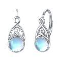 wholesale 925 Sterling Silver Celtic Knot Moonstone Drop Earrings-0-0