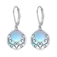 wholesale 925 Sterling Silver Earrings Wholesale With Enamel Filigree Design-Filigree Moonstone Earrings B