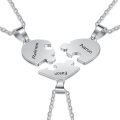 TOUPOP Sterling Silver Heart BFF Necklace Personalized Engraved 2-8 Names Puzzle Gift-0-4