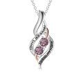wholesale 925 Sterling Silver Twisted Pendant With Purple Stones-0-35