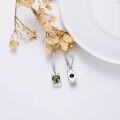 wholesale 925 Sterling Silver Peridot and White Topaz Leverback Drop Earrings - 2 ct Total Weight-0-2