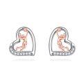 wholesale 925 Sterling Silver Sports Basketball Player Heart Stud Earrings s for Women-0-10