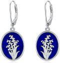 wholesale 925 Sterling Silver Lapis Lazuli Lily of the Valley Leverback Drop Earrings Floral Jewellery Gifts for Women-0-0