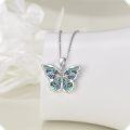wholesale Sterling Silver Abalone Shell Butterfly Necklace - Elegant Gift for Women, Wife, Mother, Daughter, Sister, 18+2 Chain, Hypoallergenic-0-2