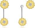 wholesale 925 Sterling Silver Gold Plated Sunflower Stud Earrings with Cubic Zirconia for Women and Girls - Delicate Floral s-0-0