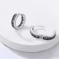 wholesale 925 Sterling Silver Kokopelli Tree of Life Huggie Hoop Earrings for Women Men 14mm Diameter-0-3