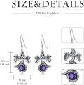 wholesale 925 Sterling Silver Purple Amethyst Dragon Dangle Earrings for Women - Christmas Gift & Birthday Present-0-4