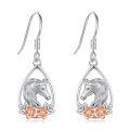 wholesale 925 Sterling Silver Hypoallergenic Unicorn Head with Flowers Drop Earrings for Women Girls Gifts Jewelry 4cm Long-0-0