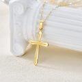 wholesale 14K Gold Religious Cross Pearl Beaded Chain Pendant Necklace for Women - 18 Inches-0-3