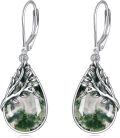 wholesale Sterling Silver Abalone Teardrop Dangle Leverback Earrings for Women Girls-0-0