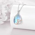 wholesale 925 Sterling Silver Moonstone Fox Axolotl Pendant Necklace for Women Girls  48cm Chain Length-0-3