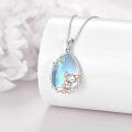 wholesale 925 Sterling Silver Moonstone Fox Axolotl Pendant Necklace for Women Girls  48cm Chain Length-0-3