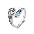 TOUPOP Sterling Silver Adjustable Thumb Spoon Rings Boho Antique Jewelry-0-0