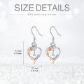 wholesale TOUPOP Rose Heart Earrings For Women Sterling Silver Butterfly Initial I Letter Drop Dangle Earrings Anniversary Birthday Christmas Jewelry Gifts For Her Wife Girlfriend Mom -0-5