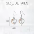 TOUPOP Sterling Silver Rose Heart Butterfly Initial I Letter Drop Dangle Earrings-0-5