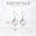 TOUPOP Sterling Silver Rose Heart Butterfly Initial I Letter Drop Dangle Earrings-0-5