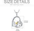 wholesale 925 Sterling Silver Dinosaur Mother & Baby Pendant Necklaces for Women Girl's Gift Jewelry-0-2