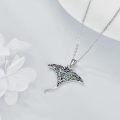 wholesale 925 Sterling Silver Manta Ray Pendant Necklace With Iridescent Abalone Shell For Women-0-3