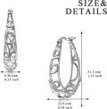 wholesale 925 Sterling Silver Hypoallergenic Lightweight Twist Scrollwork Hoop Earrings with Click-Top Closure-0-3
