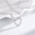 wholesale 925 Sterling Silver Heart-Shaped Twist Chain Pendant Necklace for Women-0-3