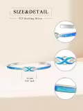 TOUPOP Sterling Silver Blue Fire Opal Celtic Infinity Cuff Bangle Bracelet-0-3