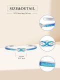 TOUPOP Sterling Silver Blue Fire Opal Celtic Infinity Cuff Bangle Bracelet-0-3