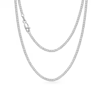 wholesale 925 Sterling Silver Green Cubic Zirconia Tennis Necklace 14-26 Chain Length  for Women and Men-1.5mm-14 inch-White-cubic zirconia tennis necklace