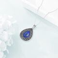 wholesale 925 Sterling Silver Platinum Plated Celtic Trinity Knot Rainbow Moonstone Teardrop Pendant Necklace-0-9
