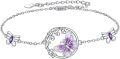 wholesale 925 Sterling Silver Purple Butterfly Charm Bracelet for Women Girls Gifts-0-0