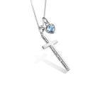 wholesale 925 Sterling Silver Cross Pendant With Blue Opal And Philippians Inscription-0-57