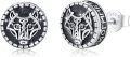 wholesale 925 Sterling Silver 925 Viking Tree of Life Compass Stud Earrings-0-0