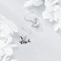 wholesale 925 Sterling Silver Blue Enamel Starfish Whale Drop Dangle Earrings Gift for Her-0-2