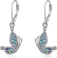 wholesale 925 Sterling Silver Abalone Shell Anchor Shape Dangle Drop Earrings for Women Girls Mom Daughter Gifts-abalone butterfly earrings