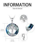 TOUPOP Sterling Silver Crystal Tree Of Life Necklace Jewelry Gift-0-3