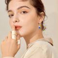 wholesale 925 Sterling Silver White Gold Plated Star Blue Opal Drop Earrings For Women-0-5