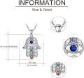 wholesale 925 Sterling Silver Evil Eye Hamsa Hand Pendant with 7 Chakra Stones - Christmas  for Women and Moms-0-2