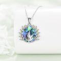 wholesale 925 Sterling Silver Abalone Shell Virgin Mary Dove Pendant Necklace-0-3