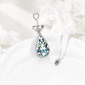 wholesale 925 Sterling Silver Teardrop Abalone Shell Cremation Jewelry Pendant Necklace with Funnel and Fill Tool-0-4