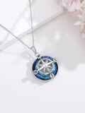 wholesale TOUPOP Compass Necklace S925 Sterling Silver Compass Pendant Jewelry Christmas Gifts For Women Wife Her Girlfriend Mom -0-4