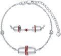 wholesale 925 Sterling Silver Cubic Zircon Capsule Pill Bracelet w Gift Box-0-0