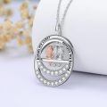 TOUPOP Sterling Silver Crystal 2 Sisters Necklace Gifts For Women-0-2