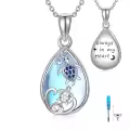 TOUPOP Sterling Silver Moonstone Urn Necklace For Ashes Keepsake Memorial Jewelry-0-0