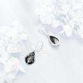 wholesale 925 Sterling Silver Black Tourmaline Bird Cross Teardrop Leverback Earrings-0-2