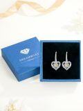wholesale 925 Sterling Silver Yellow Citrine Daisy Flower Heart Drop Dangle Lever Back Earrings for Women-0-5