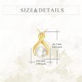wholesale 14k Gold White Pearl Pendant Necklace With Floral Design For Women-0-3
